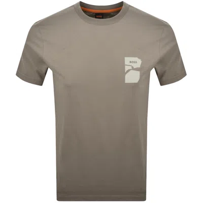 Boss Casual Boss Te Sculpture T Shirt Green In Gray