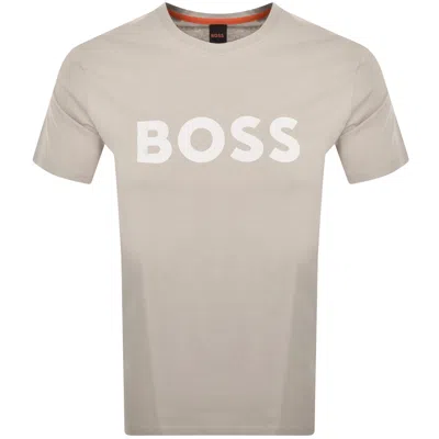 Boss Casual Boss Thinking 1 Logo T Shirt Beige In Gray