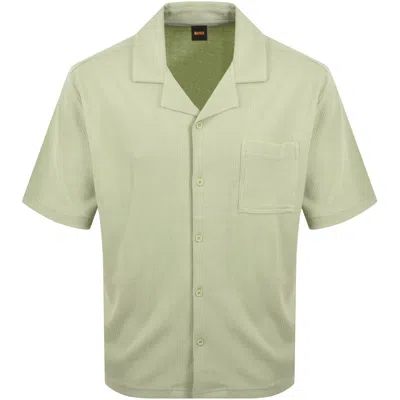 Boss Casual Boss Urbanwaffle Short Sleeve Shirt Green
