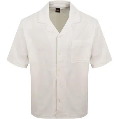 Boss Casual Boss Urbanwaffle Short Sleeve Shirt White