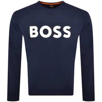 Boss Casual Boss We Basic Crew Neck Sweatshirt Navy In Blue