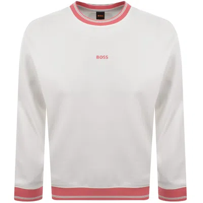 Boss Casual Boss We Blocks Sweatshirt Cream In White