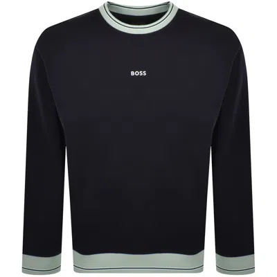 Boss Casual Boss We Blocks Sweatshirt Navy In Blue