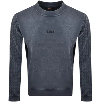 Boss Casual Boss We Cable Sweatshirt Blue