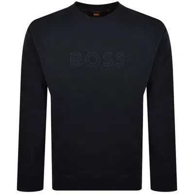 Boss Casual Boss We Logo Sweatshirt Navy In Black