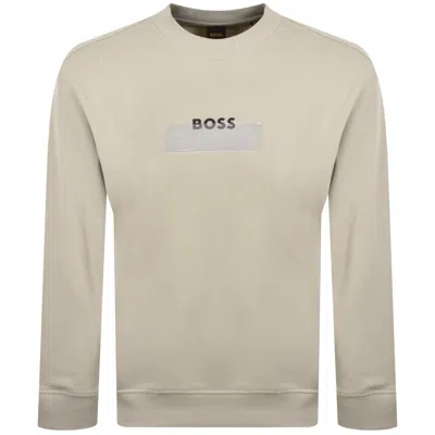 Boss Casual Boss We Logotape Sweatshirt Beige In Brown