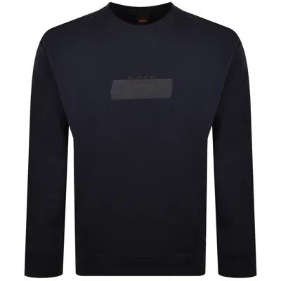 Boss Casual Boss We Logotape Sweatshirt Navy In Black