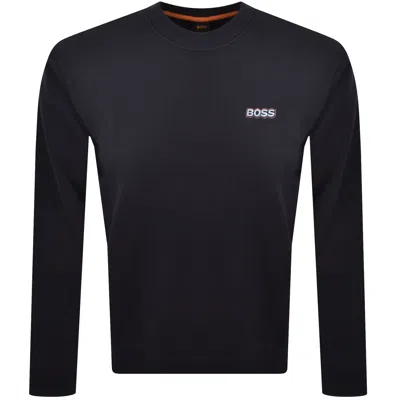 Boss Casual Boss We Mixdenim Sweatshirt Navy