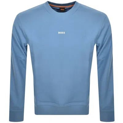 Boss Casual Boss We Small Crew Neck Sweatshirt Blue