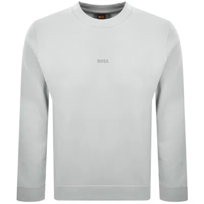 Boss Casual Boss We Small Crew Neck Sweatshirt Grey In Gray