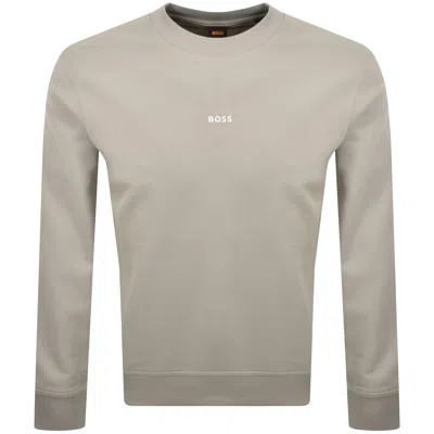 Boss Casual Boss We Small Crew Neck Sweatshirt Grey In Neutral