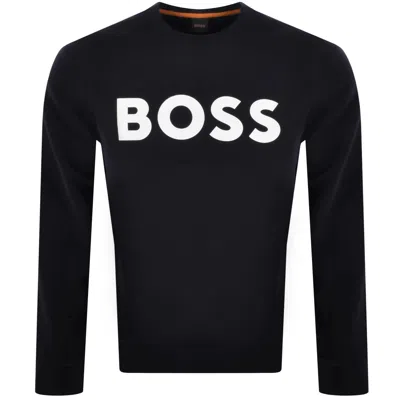 Boss Casual Boss Webasic Crew Neck Sweatshirt Navy In Blue