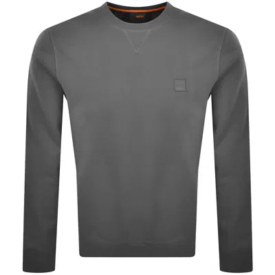 Boss Casual Boss Westart Sweatshirt Open Grey In Gray