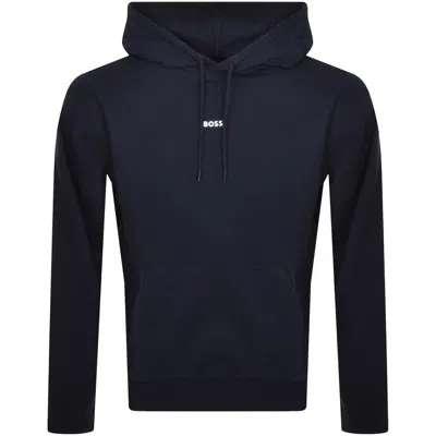Boss Casual Boss Wetalk Pullover Hoodie Navy In Blue