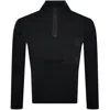 Boss Casual Boss Ze Nylonhem Quarter Zip Sweatshirt Black In Black