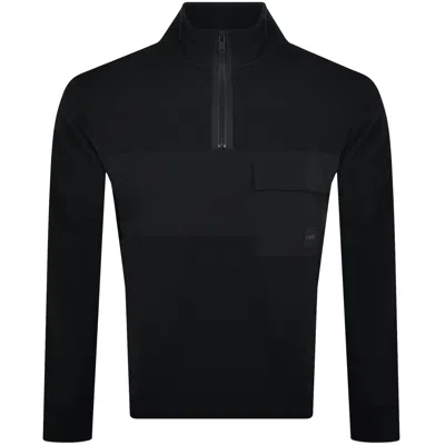 Boss Casual Boss Ze Nylonhem Quarter Zip Sweatshirt Black