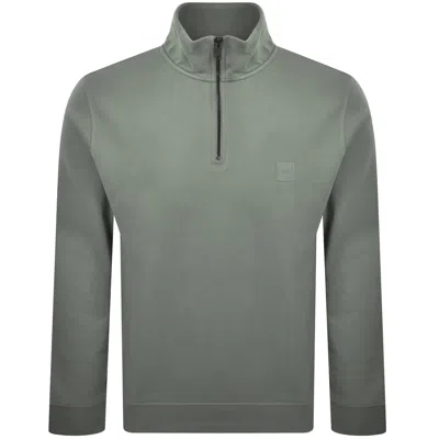 Boss Casual Boss Zetrust Half Zip Sweatshirt Grey In Gray