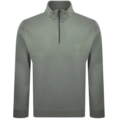 Boss Casual Boss Zetrust Half Zip Sweatshirt Grey In Gray