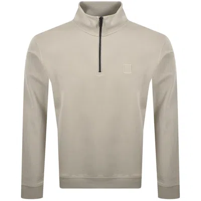 Boss Casual Boss Zetrust Half Zip Sweatshirt Grey In Neutral