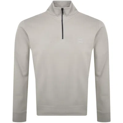 Boss Casual Boss Zetrust Quarter Zip Sweatshirt Beige In Multi