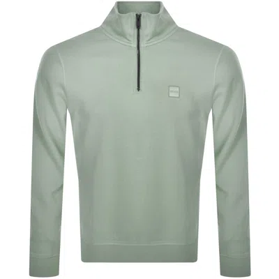 Boss Casual Boss Zetrust Quarter Zip Sweatshirt Green