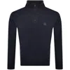 Boss Casual Boss Zetrust Quarter Zip Sweatshirt Navy