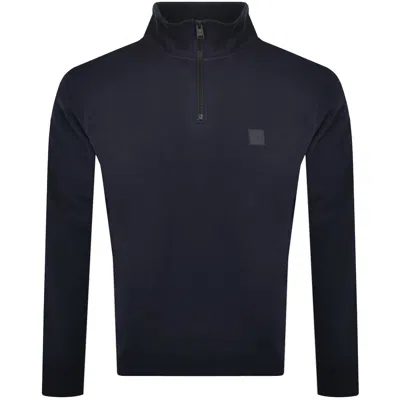 Boss Casual Boss Zetrust Quarter Zip Sweatshirt Navy In Blue