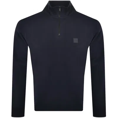 Boss Casual Boss Zetrust Quarter Zip Sweatshirt Navy In Blue