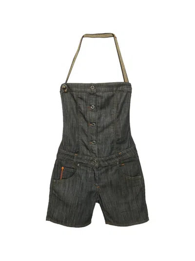 Pre-owned Boss Green Hugo Boss Denim Playsuit In Blue