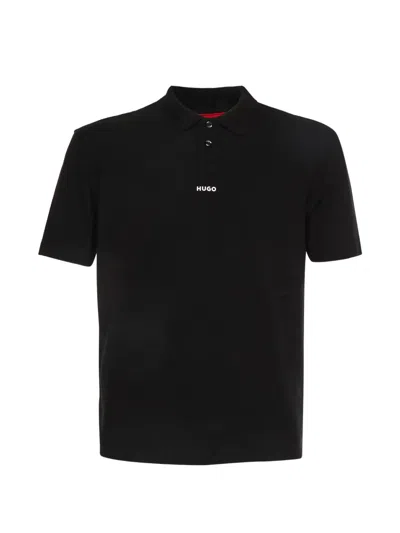 Pre-owned Boss Green Hugo Boss Piqué-knit Polo Shirt In Black