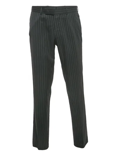 Pre-owned Boss Green Hugo Boss  Pinstripe Wool Trousers In Black