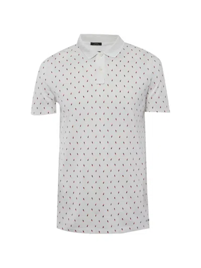 Pre-owned Boss Green Hugo Boss Printed Pique Polo T-shirt In White