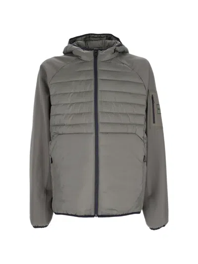 Boss Green Hugo Boss Quilted Hooded Jacket In Gray