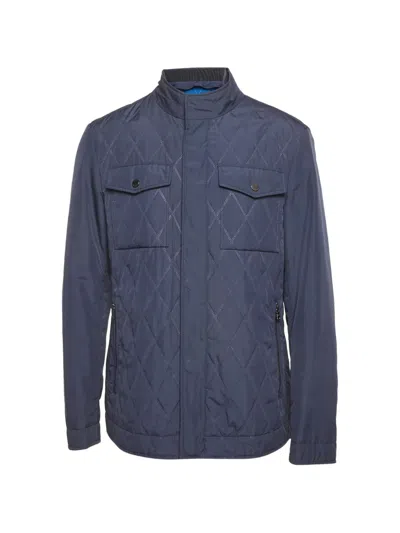 Pre-owned Boss Green Hugo Boss Quilted Layered Jacket In Blue
