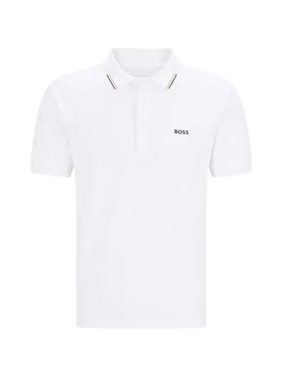 Boss Green Hugo Boss Short-sleeve Polo Shirt In White
