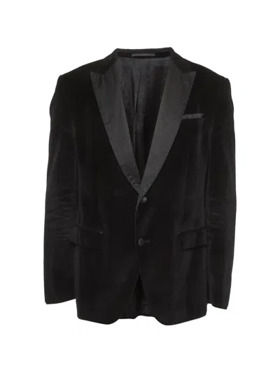 Pre-owned Boss Green Hugo Boss Velvet Single-breasted Blazer In Black
