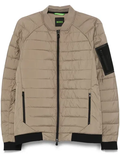 Boss Green Hugo Boss Water-repellent Jacket In Neutrals