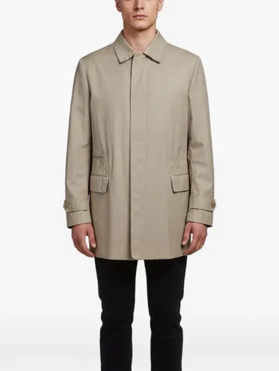 Pre-owned Boss Green Hugo Boss Zip-up Collared Jacket In Neutral