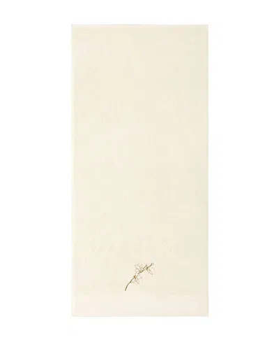 Boss Home Almond Flowers Embroidered Cotton Bath Towel, 28" X 55" In Cream