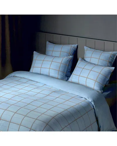 Boss Home Boss Check 3pc Duvet Set In Blue