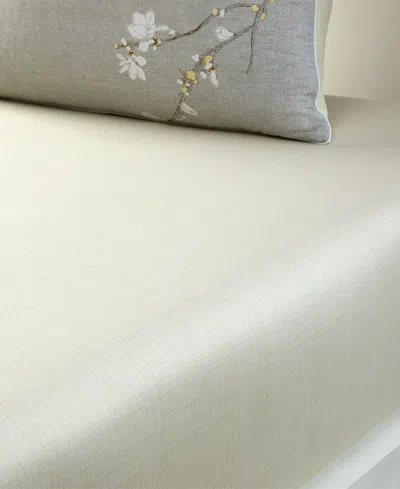 BOSS HOME BY HUGO BOSS ALMOND FLOWERS 300 THREAD COUNT COTTON FITTED SHEET, QUEEN