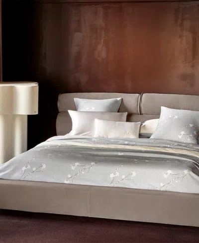 BOSS HOME BY HUGO BOSS ALMOND FLOWERS 300 THREAD COUNT COTTON FLAT SHEET, KING