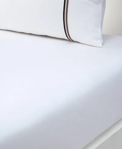 Boss Home By Hugo Boss B Linea 235 Thread Count Cotton Fitted Sheet, Queen In White