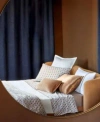 Boss Home By Hugo Boss B Monogram 300 Thread Count Cotton Sheets In Brown And Black