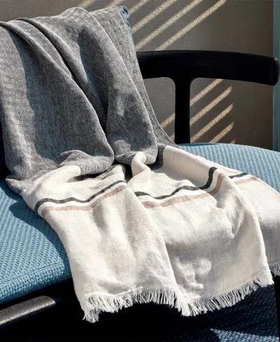 Boss Home By Hugo Boss Stripe Linen Throw, 51" X 67" In Brown