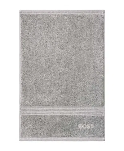 Boss Home Loft Aegean Combed Cotton Hand Towel, 16" X 24" In Silver