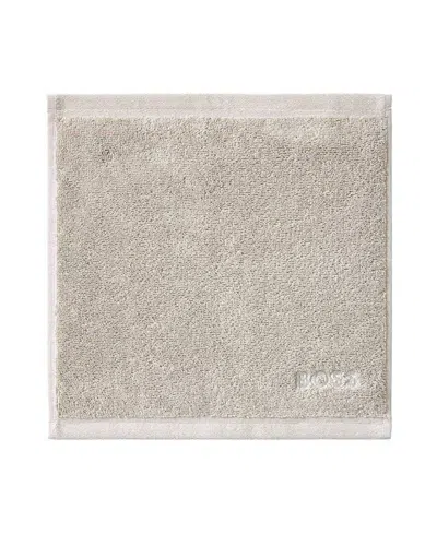 Boss Home Loft Aegean Combed Cotton Washcloth, 12" X 12" In Greige