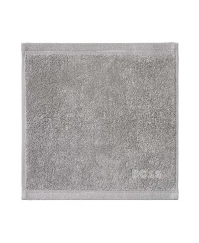 Boss Home Loft Aegean Combed Cotton Washcloth, 12" X 12" In Silver