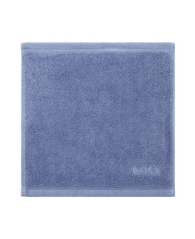 Boss Home Loft Aegean Combed Cotton Washcloth, 12" X 12" In Skye Blue