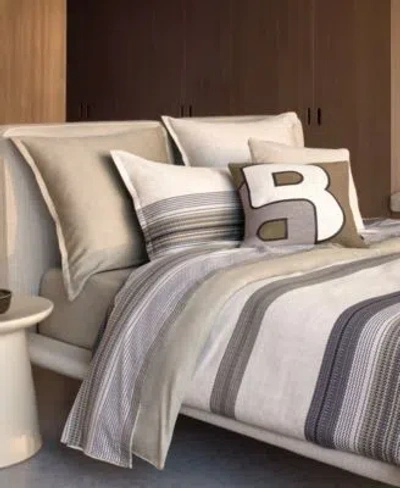 Boss Home Modernist Stripe Cotton Duvet Covers In Brown